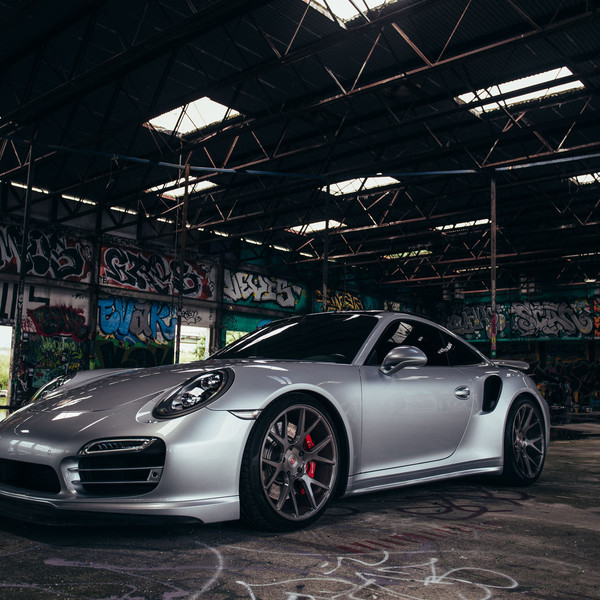 Custom Silver Porsche 911 with Front Bumper Cover - Photo by Vossen