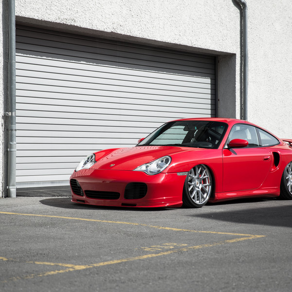 Lowered Red Porsche 911 with Custom Body Kit - Photo by Vossen