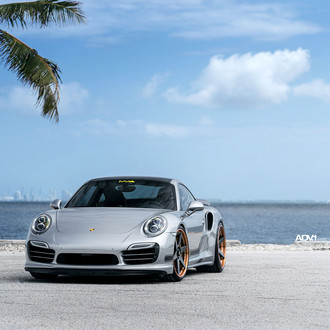 Silver Gray Limited Edition Porsche 911 Turbo S on a Beautiful Miami Scenery - Photo by ADV.1