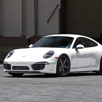 White Porsche 911 with Aftermarket Front Bumper - Photo by Vossen