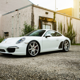 White Porsche 911 with Custom Side Scoops - Photo by Vossen