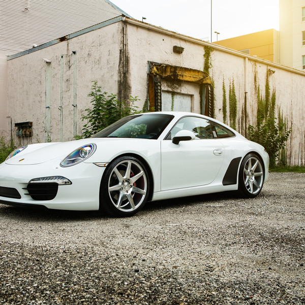 White Porsche 911 with Custom Side Scoops - Photo by Vossen