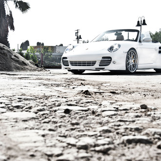 White Convertible Porsche 911 Custom Front Bumper - Photo by Vossen