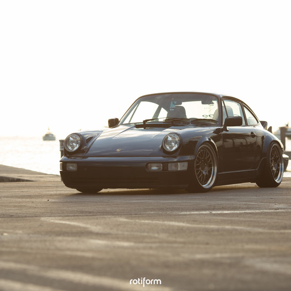 Black Porsche 911 with Halo Headlights - Photo by Rotiform