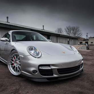 Silver Porsche 911 with Custom Front Lip - Photo by Rotiform