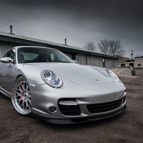 Silver Porsche 911 with Custom Front Lip - Photo by Rotiform