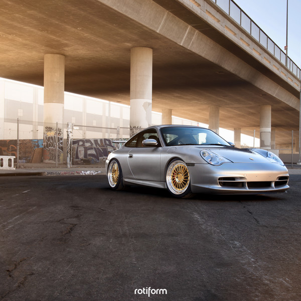 Silver Porsche 911 with Custom Headlights - Photo by Rotiform