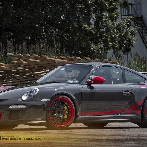 Custom Gray Porsche 911 with Red Accents - Photo by ADV.1