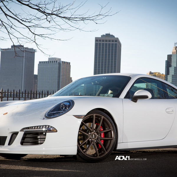 White Porsche 911 with Custom Front Bumper - Photo by ADV.1