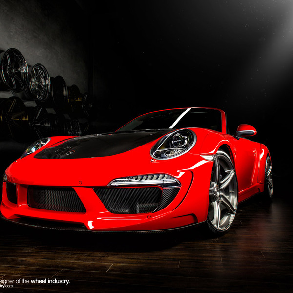 Carbon Fiber Hood on Red Porsche 911 - Photo by ADV.1