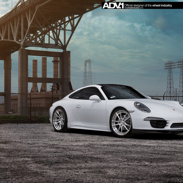 White Porsche 911 with Aftermarket Black Front Lip - Photo by ADV.1