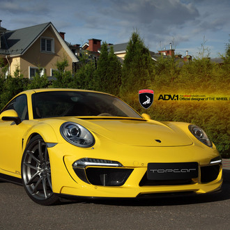 Yellow Porsche 911 with Custom Hood - Photo by ADV.1