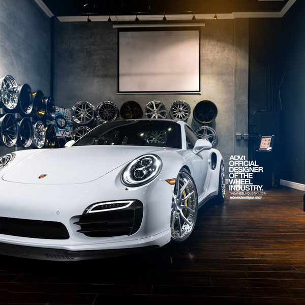Custom Headlights on White Porsche 911 Turbo S - Photo by ADV.1