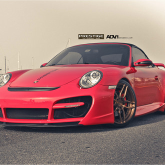 Red Stanced Porsche 911 with ADV Wheels - Photo by ADV.1
