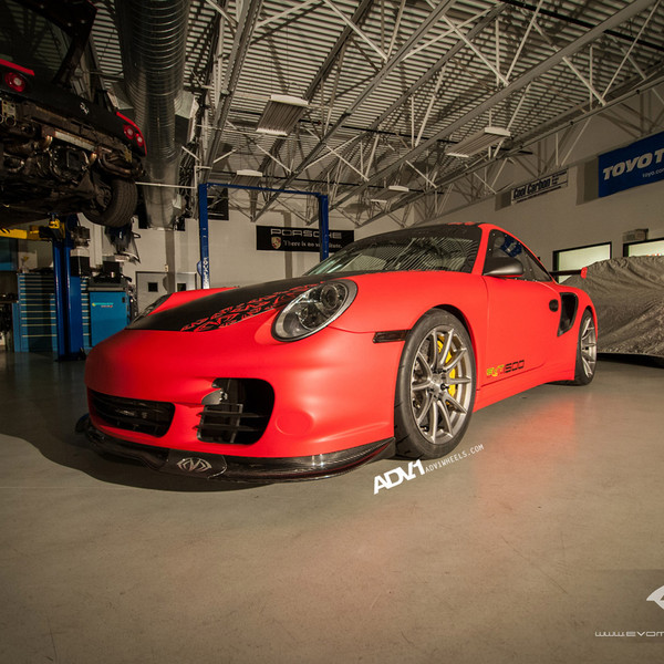 Custom Hood on Matte Red Porsche 911 - Photo by ADV.1