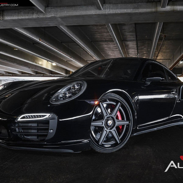 Black Porsche 911 Turbo with Dark Smoke Headlights - Photo by ADV.1