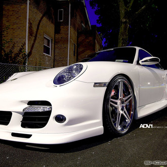 Custom White Stanced Porsche 911 Front Lip - Photo by ADV.1