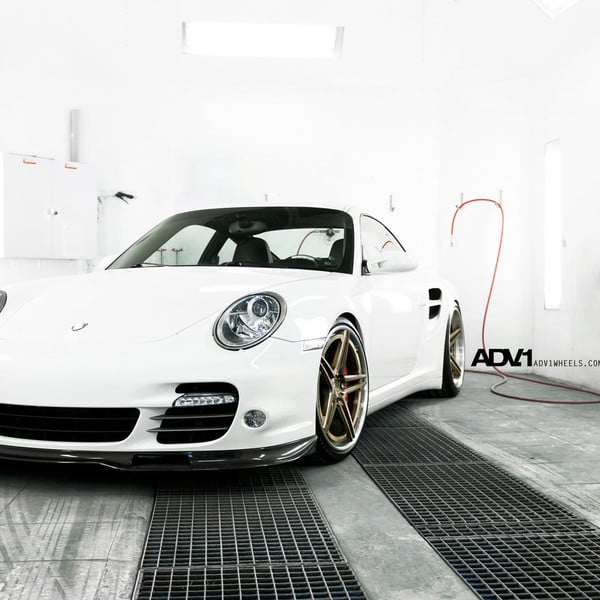 Carbon Fiber Front Lip on White Porsche 911 - Photo by ADV.1