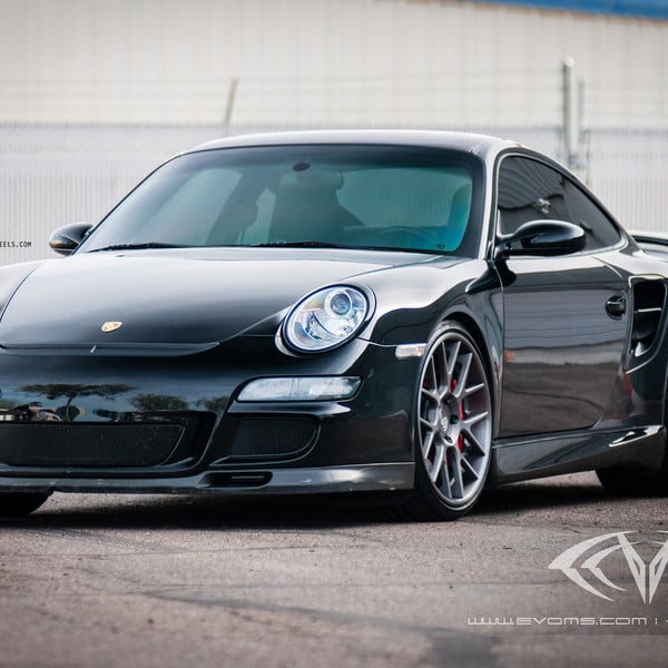 Aftermarket Projector Headlights on Black Porsche 911 - Photo by ADV.1