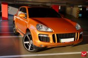 Amazing Color Combo: Orange Porsche Cayenne on Dark Smoke Wheels