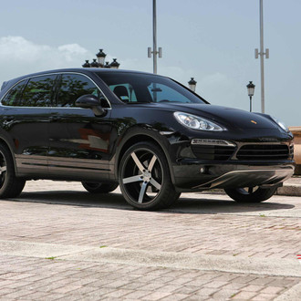 Classy Black Porsche Cayenne Rocking Vossen Custom Wheels