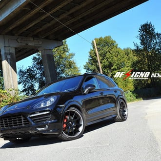 Black Porsche Cayenne with Custom Bumper Guard - Photo by ADV.1