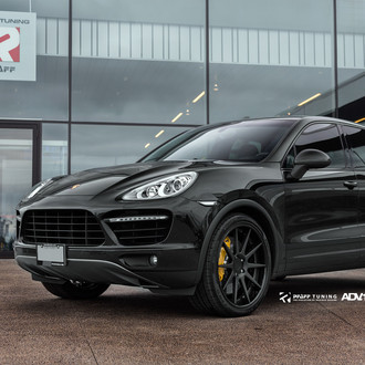 Halo Projector Headlights on Black Porsche Cayenne - Photo by ADV.1