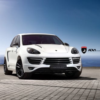 Carbon Fiber Grille on White Porsche Cayenne - Photo by ADV.1