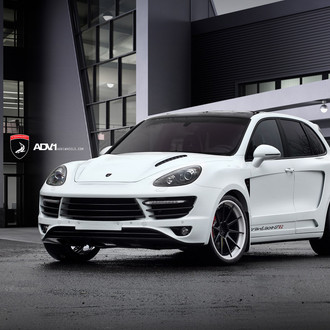 Custom Hood with Air Vents on White Porsche Cayenne - Photo by ADV.1