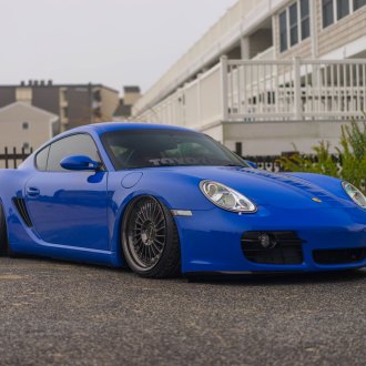 Slammed Porsche Cayman With Classic Racing Livery and Rotiform Rims ...