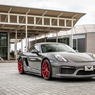 Gray Porsche Cayman with Aftermarket Halo Headlights - Photo by Vorstiner