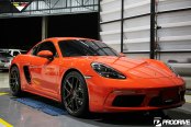 Saphire Orange Porsche Cayman Boasts Dark Smoke Headlights