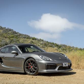 Aftermarket Front Lip on Gray Porsche Cayman - Photo by Vorstiner