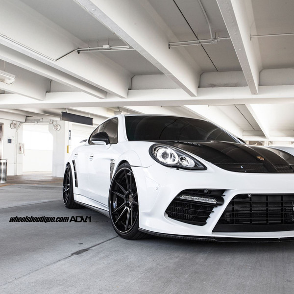 White Porsche Panamera with Custom Hood - Photo by ADV.1