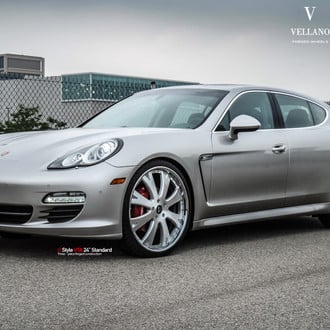 Front Bumper with LED Lights on Porsche Panamera - Photo by Vellano