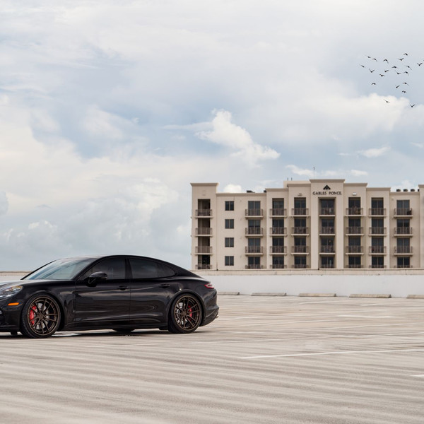Custom Black Porsche Panamera Front Bumper - Photo by Anrky Wheels