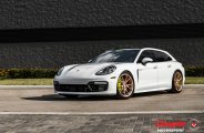 This is What Boogie Car Looks Like: White Porsche Panamera with Dark Smoke Projector Headlights