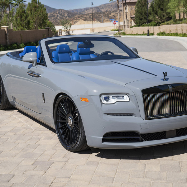 Gray Convertible Rolls Royce Dawn with Custom Front Bumper - Photo by Forgiato
