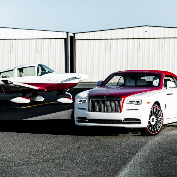 Custom White Rolls Royce Dawn with Red Accents - Photo by Forgiato