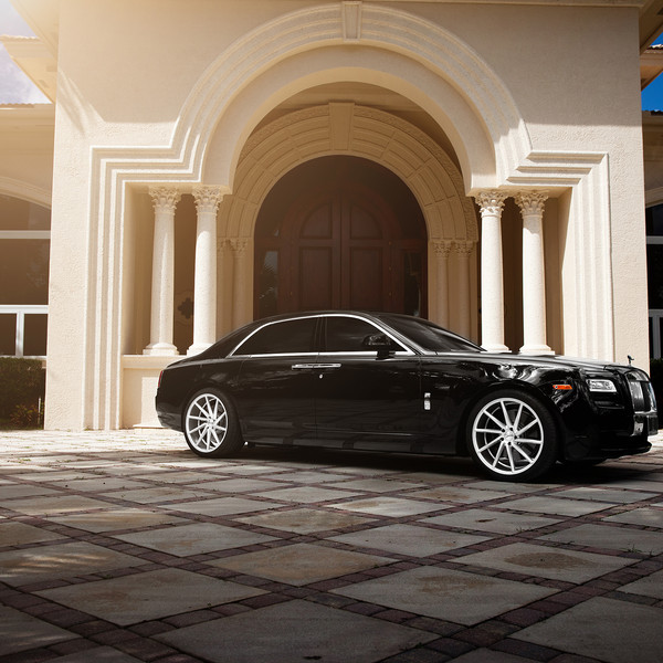 Black Rolls Royce Ghost with Chrome Grille - Photo by Vossen