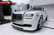 Bossy Face of White Rolls Royce Ghost with Chrome Billet Grille on