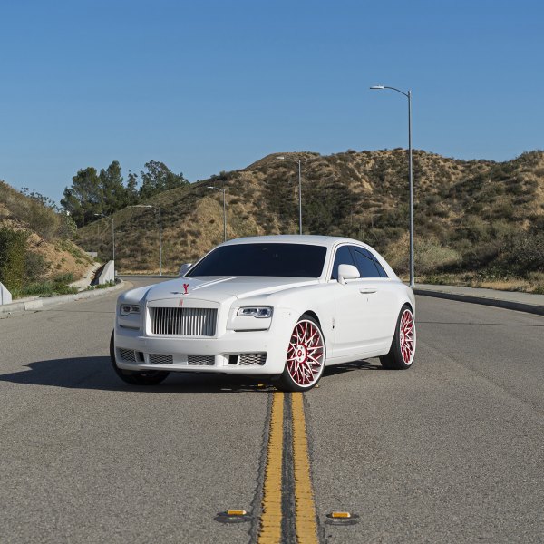 White Rolls Royce Ghost with Aftermarket Headlights - Photo by Forgiato