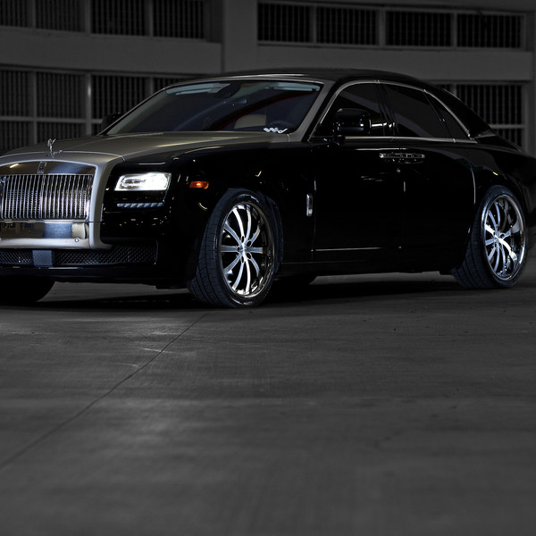 Black Rolls Royce Ghost with Custom Front Bumper - Photo by Vossen