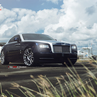 Chrome Billet Grille on Black Rolls Royce Ghost - Photo by Vellano