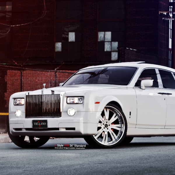 White Rolls Royce Phantom with Aftermarket Front Bumper - Photo by Vellano