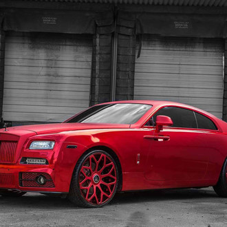 Red on Red Extremely Stylish Rolls Royce Wraith Boasting Painted Grille
