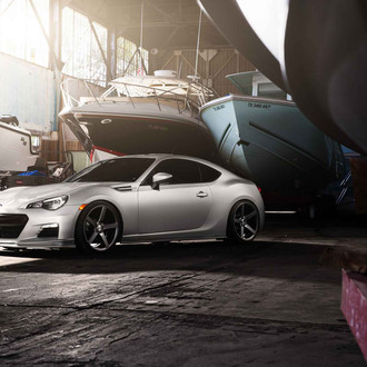 Custom Front Lip on Silver Subaru BRZ - Photo by Vossen