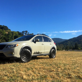 Beige Subaru Crosstrek with Aftermarket Headlights - Photo by Black Rhino Wheels