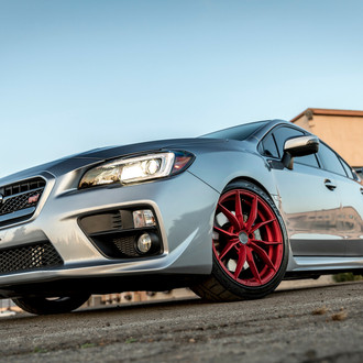 Front Bumper with Fog Lights on Gray Subaru WRX - Photo by Vorsteiner