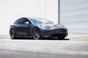 Sleek and Sinister: Gray Tesla Model S Shod in Gunmetal TSW Wheels